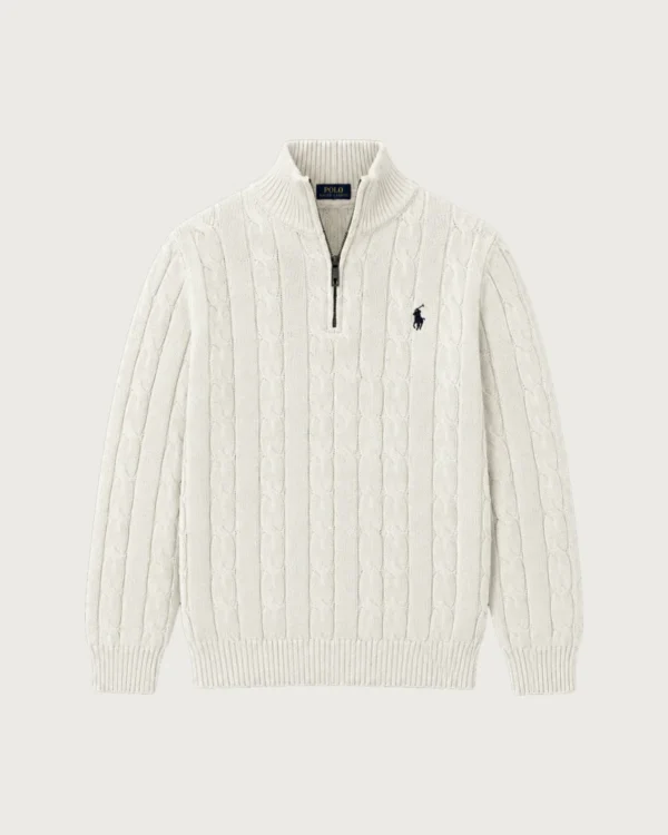 Cable Knit Sweatshirt – Off-white
