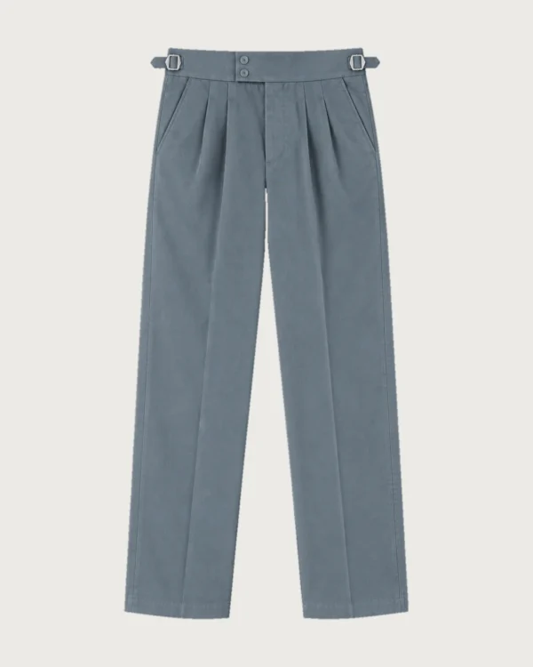 Italian Formal Gurkha Pants – Steel Blue