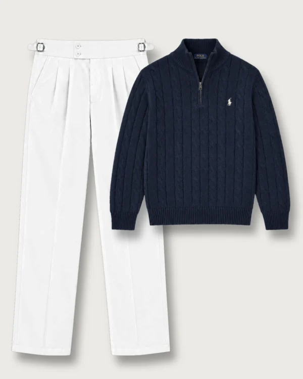 The Timeless Winter Set – White X Navy